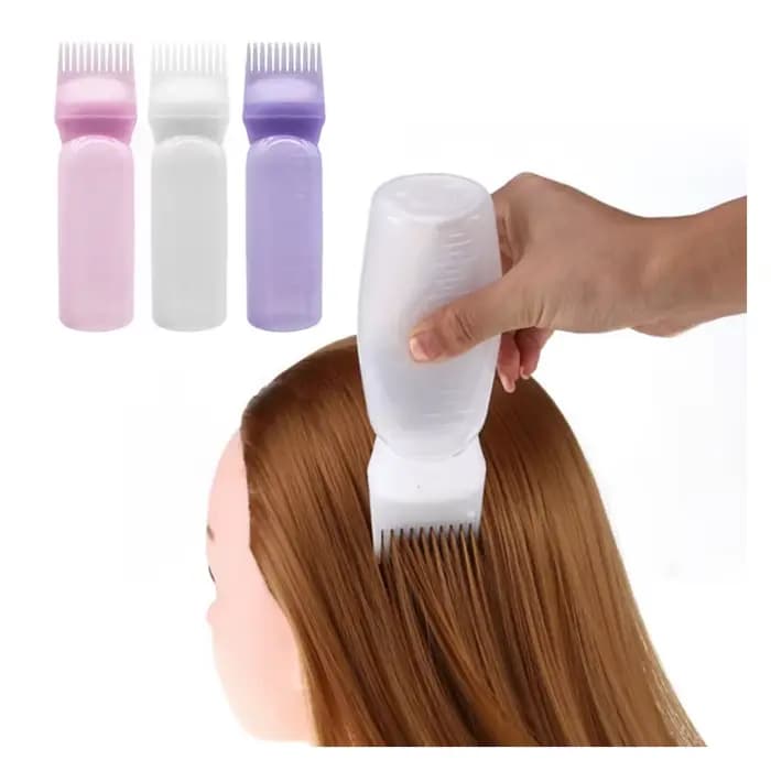 Bouteille applicateur d'huile capillaire pour Salon de coiffure, 3 couleurs, peigne de teinture prof
