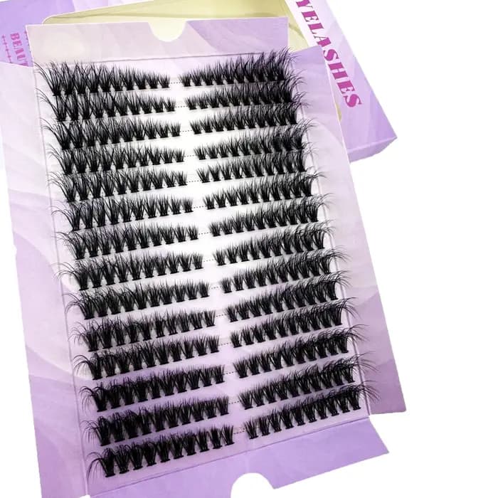14 rangées de grappes de cils moelleuses Volume épais Extensions