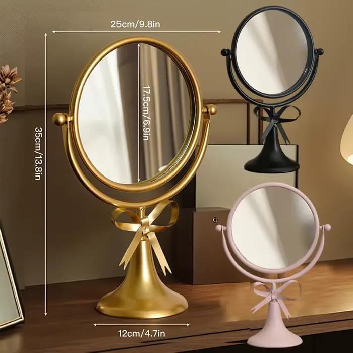 Miroir de maquillage de bureau rétro