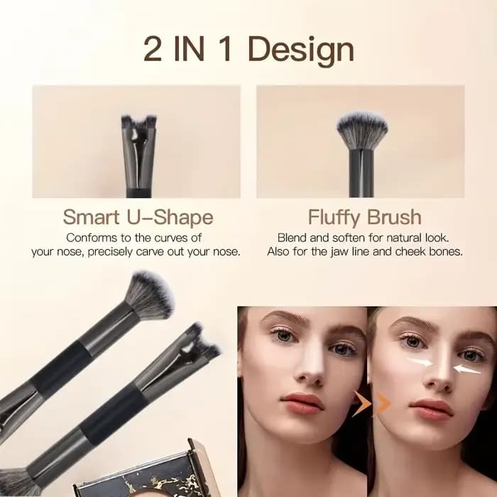 Pinceau de maquillage en forme de U pour Contour du nez