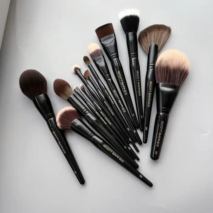 Ensemble de pinceaux de maquillage noirs de luxe de SCOTT