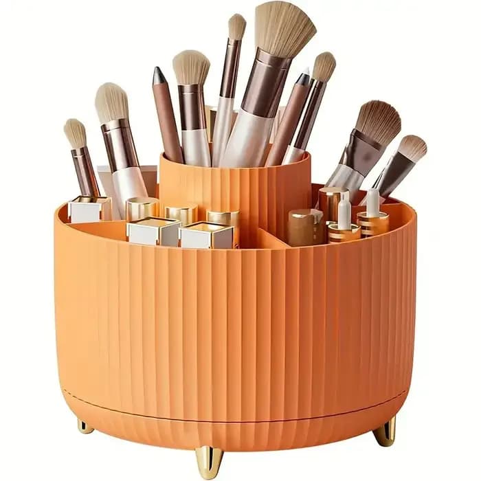 Organisateur de porte-brosse de maquillage 5 emplacements 360 ° Organisateurs rotatifs de stockage de bureau de pincea