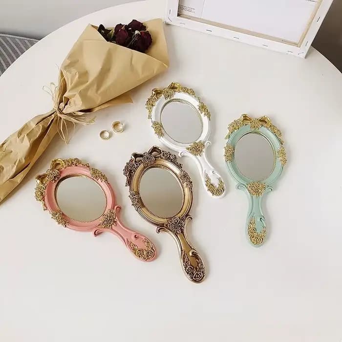Miroir Rose portatif Vintage