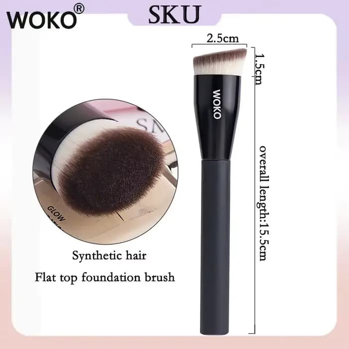 Pinceaux de maquillage pour fond de teint à dessus plat, cheveux synthétiques à angle plat, fond de