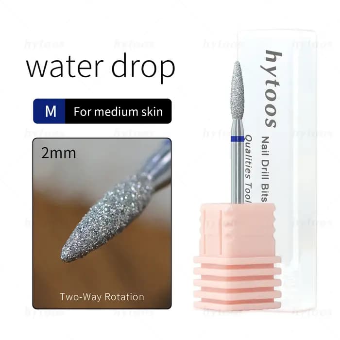 HYTOOS Chrome diamant forets à ongles embout émoussé Pro russe foret à cuticules pour perceuses peau morte nettoyant