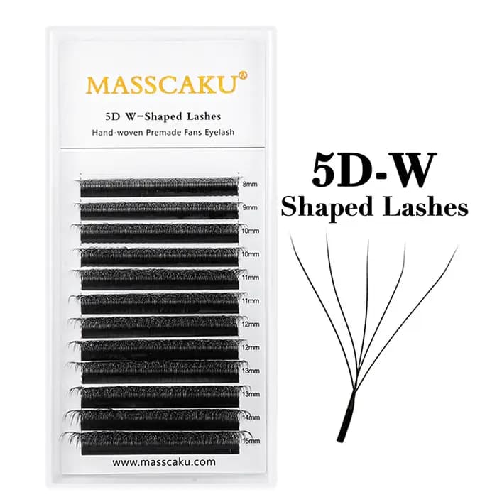 Marque privée Masscaku W Style cils individuels 3D/4D/5D/6D ventilateurs préfabriqués W forme trèfle Bloom Extension