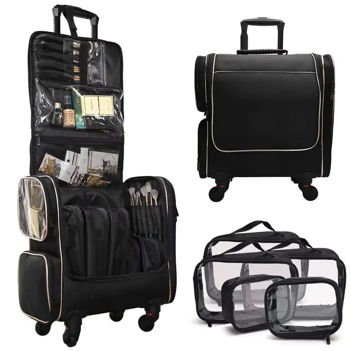 Boîte à tirage pour maquilleur, manucure, coiffeur, valise de barbier, étui de beauté en toile, rang