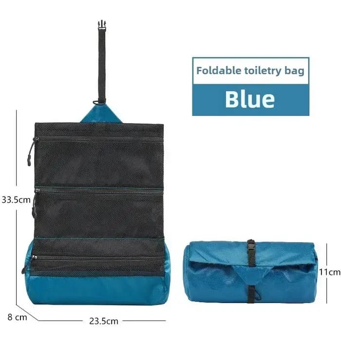 Organisateur de toilette pliable de qualité supérieure : sac de lavage portable étanche pour le camping