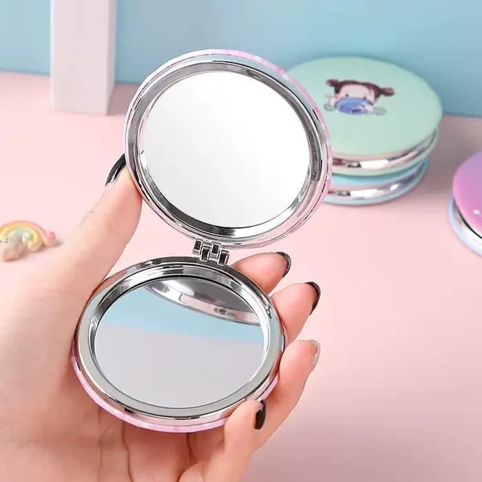Mini Miroir de Maquillage à 2 Faces pour Femme et Fille