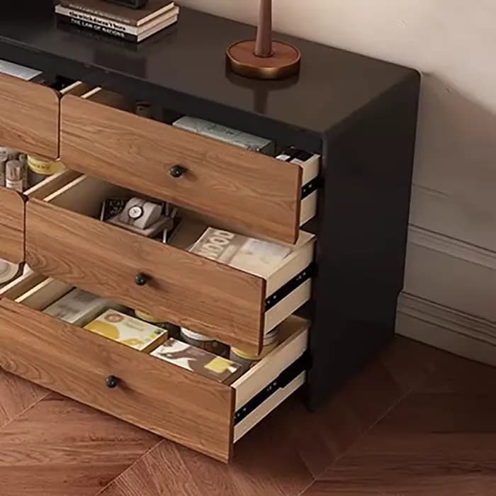 Table de vanité Vintage du milieu du siècle avec miroir classique Femme pour chambre