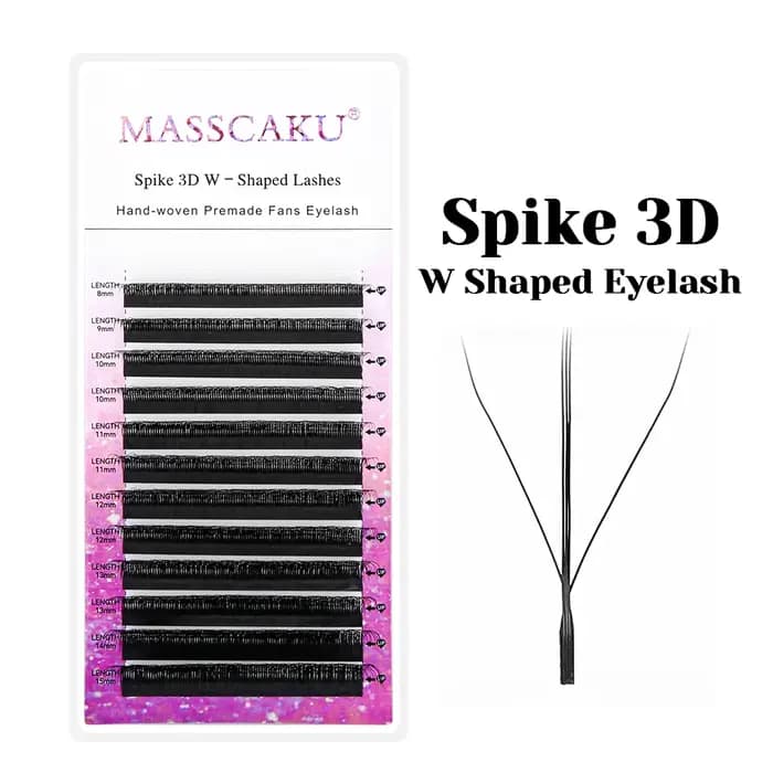 MASSCAKU 10 étuis floraison automatique forme W Bloom 6D8D Extensions de cils Premium Super confortable léger ventilateu