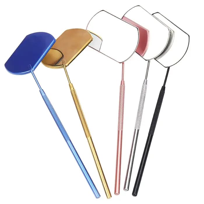 Miroir de greffage de cils grossissant beauté longue poignée pour vérifier l'extension de faux
