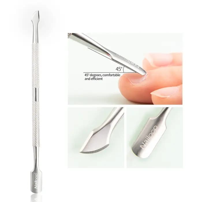 Nailpop ciseaux à cuticules en acier inoxydable manucure pédicure tondeuse et poussoir argent peau morte
