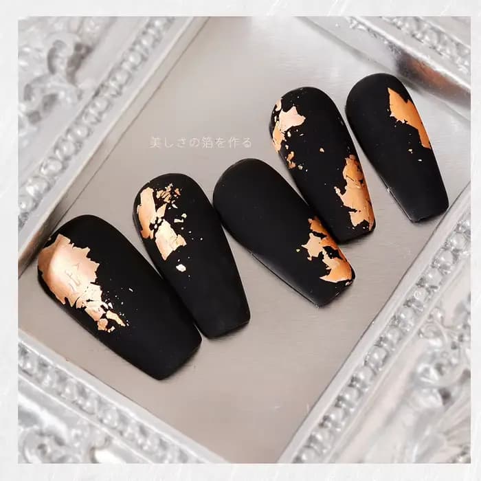 Rose or argent feuille irrégulière papier Fragments Nail Art paillettes autocollant paillettes brico