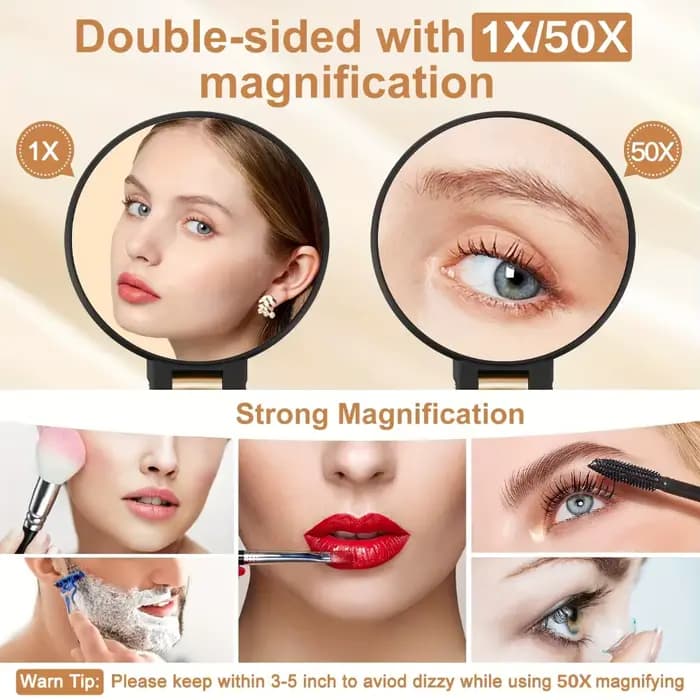 50x Miroirs de maquillage portables à double face