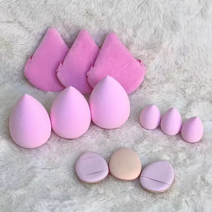 12 pièces maquillage éponge mélangeur beauté oeuf doux cosmétique bouffée fond de teint éponges poudre