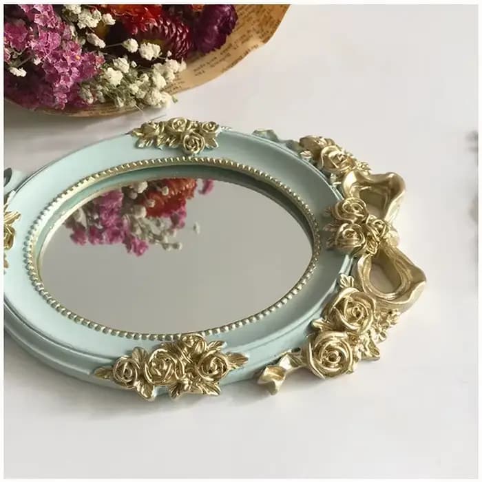 Miroir Rose portatif Vintage