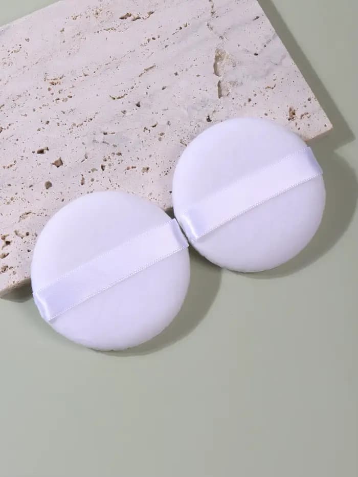 Bouffée de poudre ronde blanche de haute qualité, Portable et pratique, pour Base et fixation du maq