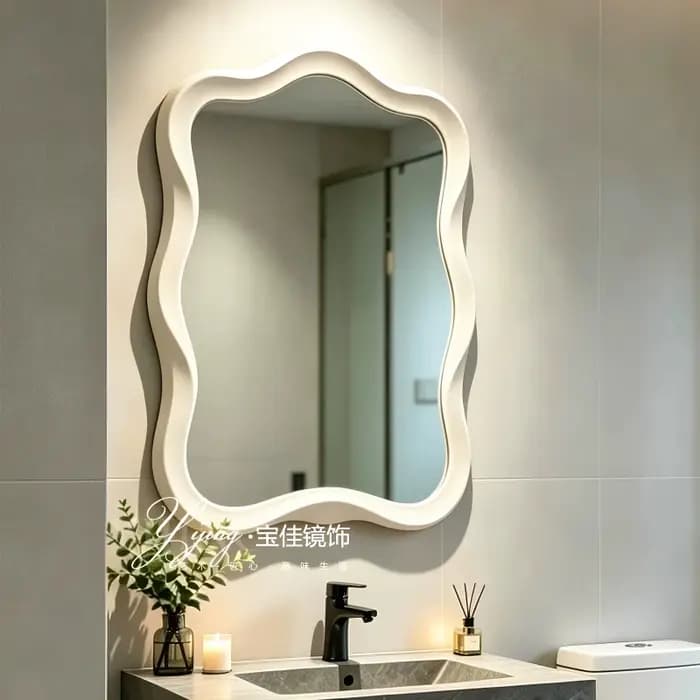 Miroir de salle de bain LED mural irrégulier intelligent avec éclairage