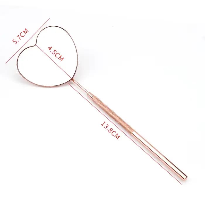 Miroir de contrôle d'extensions de cils en forme de cœur