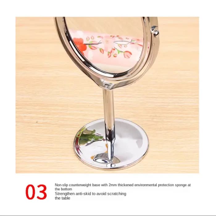 Miroir de maquillage de bureau rotatif double face