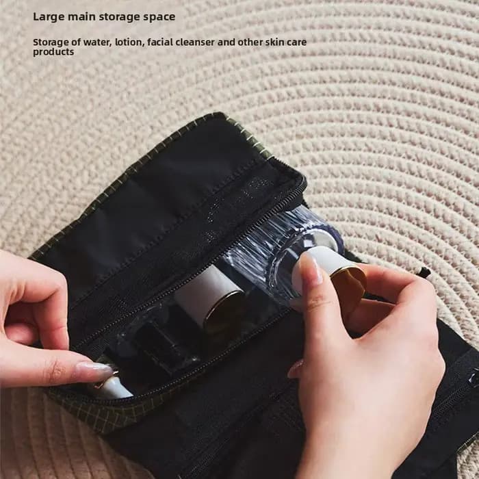 Sac de toilette portable imperméable à suspendre avec plusieurs compartiments pour la randonnée, le camping, les voyages, sacs de rangement ultralégers