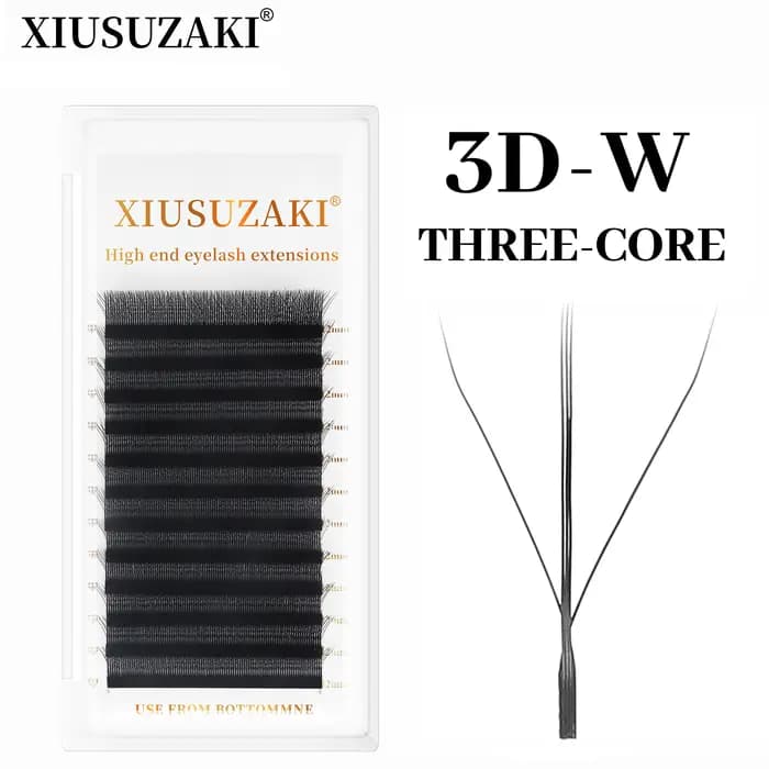 XIUSUZAKI 3D W trois cœurs Triple conseils cils W forme Extensions de cils Blister naturel préfabriq