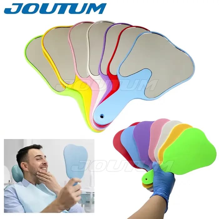 Miroir buccal dentaire en forme de dent avec poignée