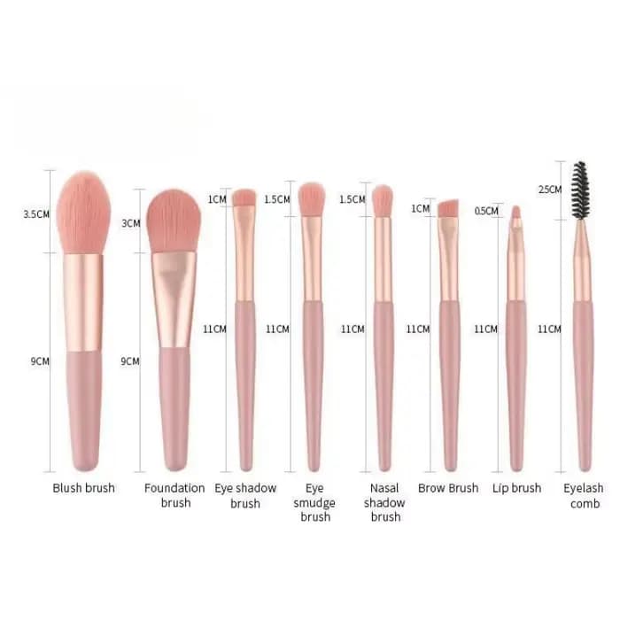 Ensemble de 8 mini pinceaux de maquillage doux en forme de macaron