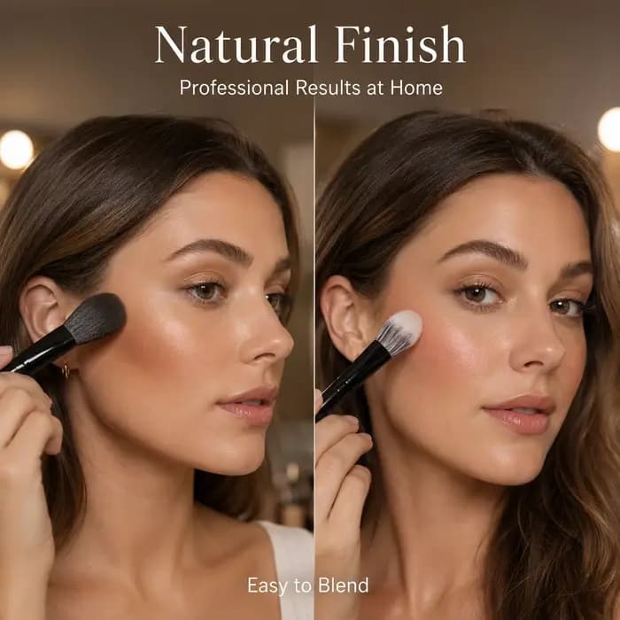 Ensemble de pinceaux de maquillage professionnels - Poils synthétiques doux et moelleux pour le fond de teint