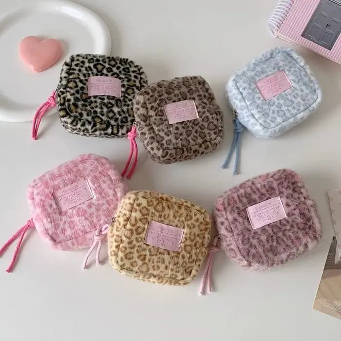 Sac à stylos sac de papeterie léopard avec lanière coeur d'amour trousse à crayons