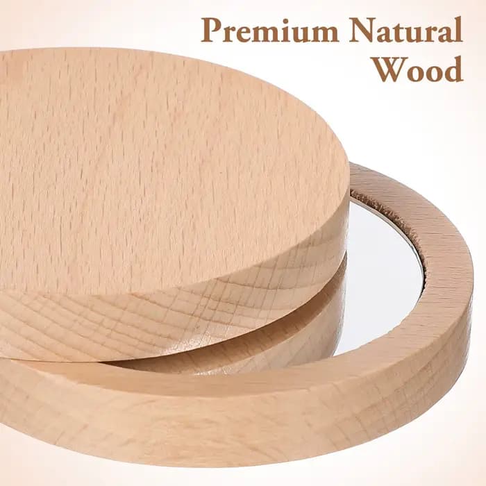 30 pièces de mini-miroirs de maquillage portables en bois