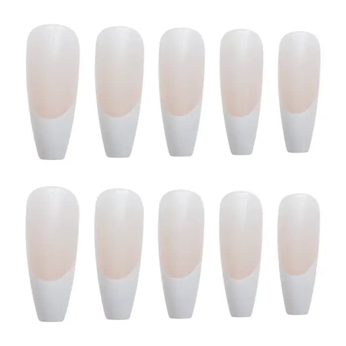 Faux ongles artificiels à tête carrée, en acrylique, sans couture, amovibles, ballerine, à pression