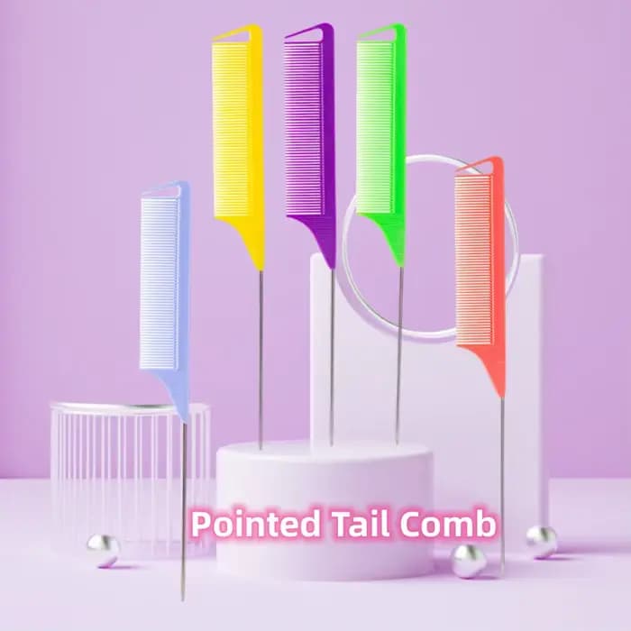 Peigne professionnel à queue pointue couleur bonbon, pour perruque, cloison, tresse, teinture pour c