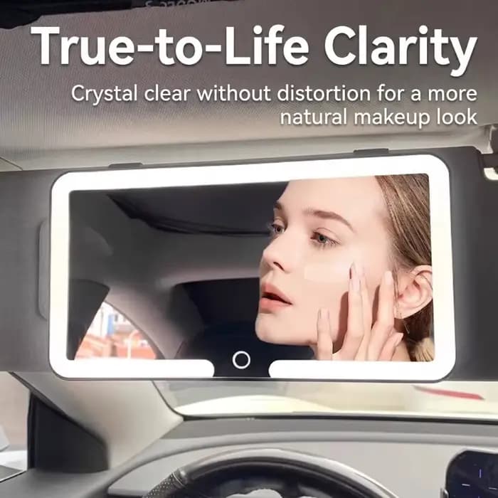 Miroir de maquillage rechargeable pour pare-soleil de voiture avec 3 modes d'éclairage, miroir universel pour voiture, camion, SUV