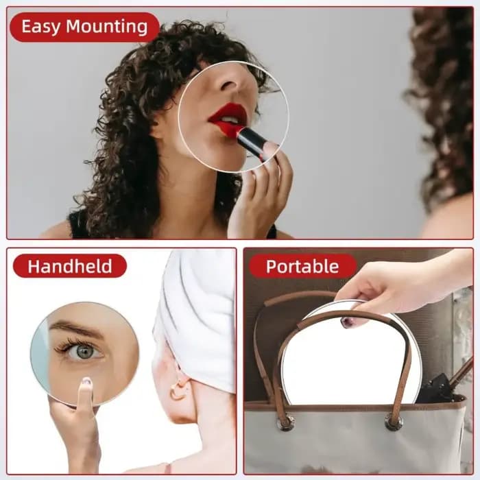 Miroir grossissant de maquillage rond 30X avec 3 ventouses