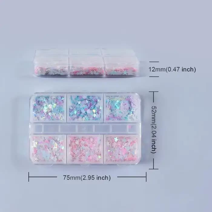 Accessoires pour nail art : étoiles irisées