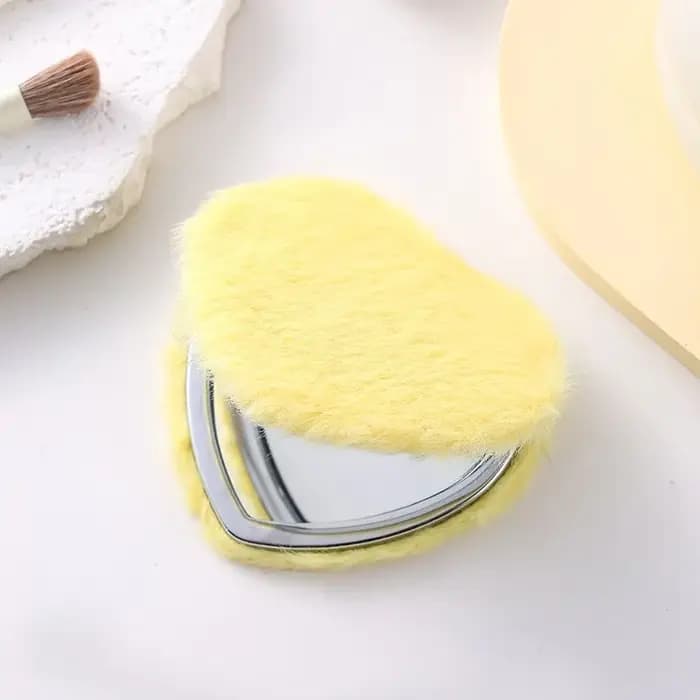 Miroir de maquillage Double face pliable en peluche
