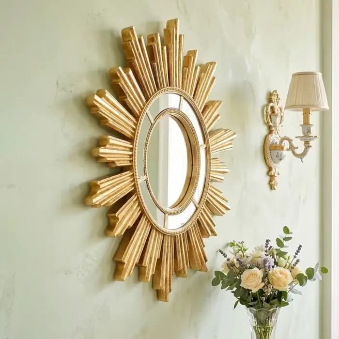 Miroir maquillage rond en résine