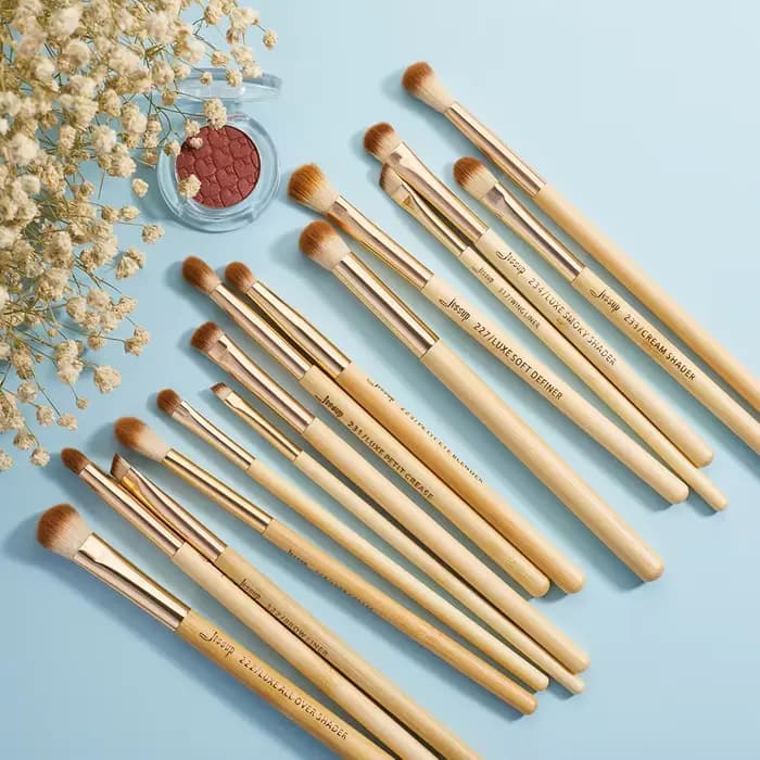 Jessup Pinceau de maquillage professionnel en bambou Beauté Set de pinceaux
