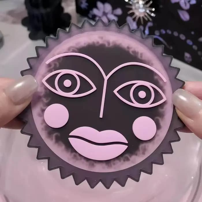 Girlcult Miao Witch Series Miroir compact octogonal Totem, miroir de maquillage portable de poche, m