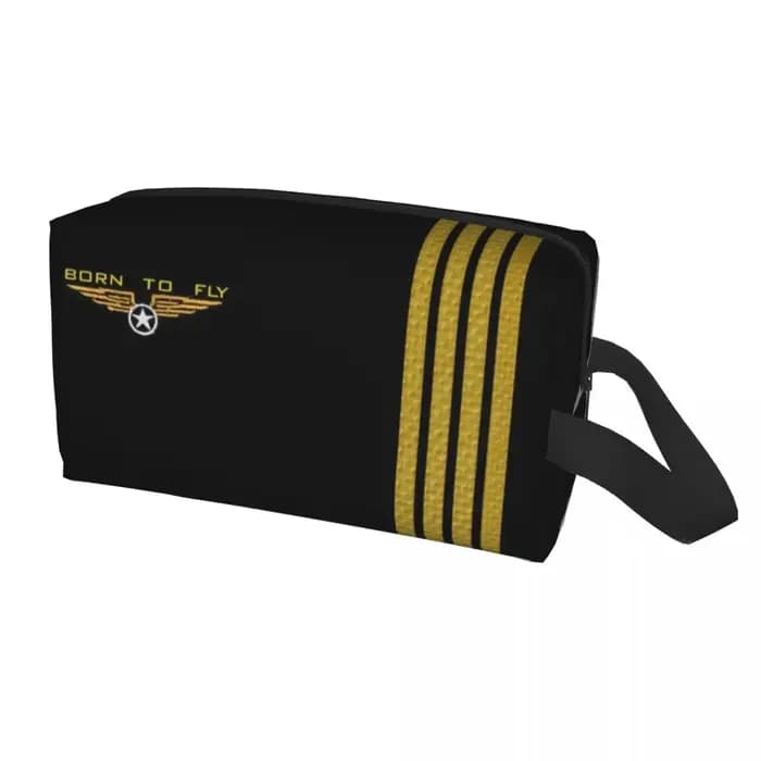 Trousse de toilette personnalisée Born To Fly Captain Stripes