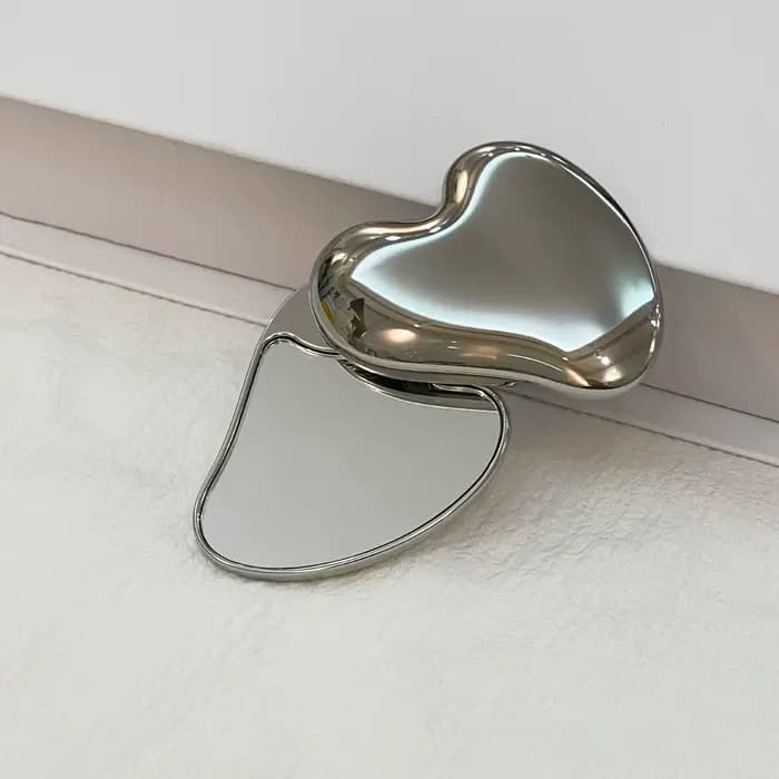 Miroir de maquillage pliable en métal