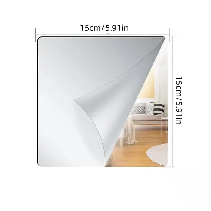 Autocollants muraux miroir auto-adhésifs, miroir de maquillage Flexible de 1.6mm d'épaisseur, 20/30/40cm, décor de salon, feuille de miroir acrylique pour salle de bains
