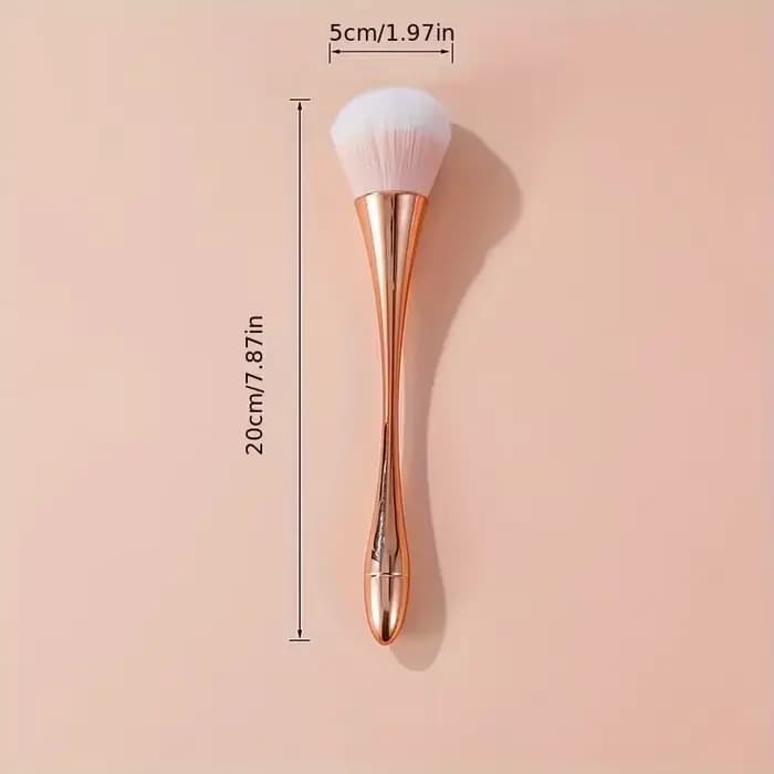 Pinceau de maquillage en forme d'éventail rose doré
