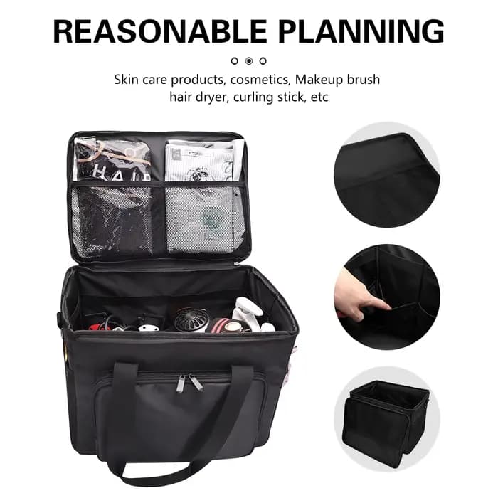 Sac de rangement grande capacité pour outils et ciseaux, trousse de maquillage pour salon de coiffur