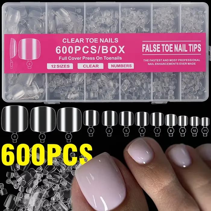 120/240/600 pièces pointes d'ongle en Gel souple clair faux ongles carrés courts artificiels couvert