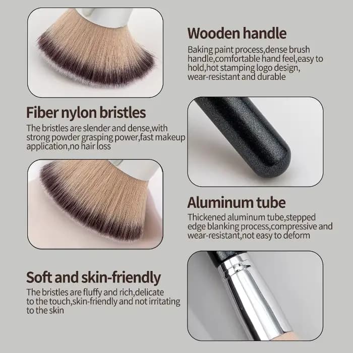 1 pinceau de maquillage avec boîte pour fond de teint