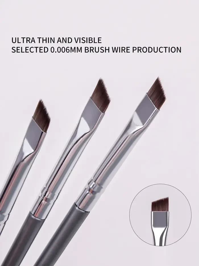 Ensemble de pinceaux Eyeliner à lame Super fine argentée, 12 pièces, pinceaux de maquillage doux, br