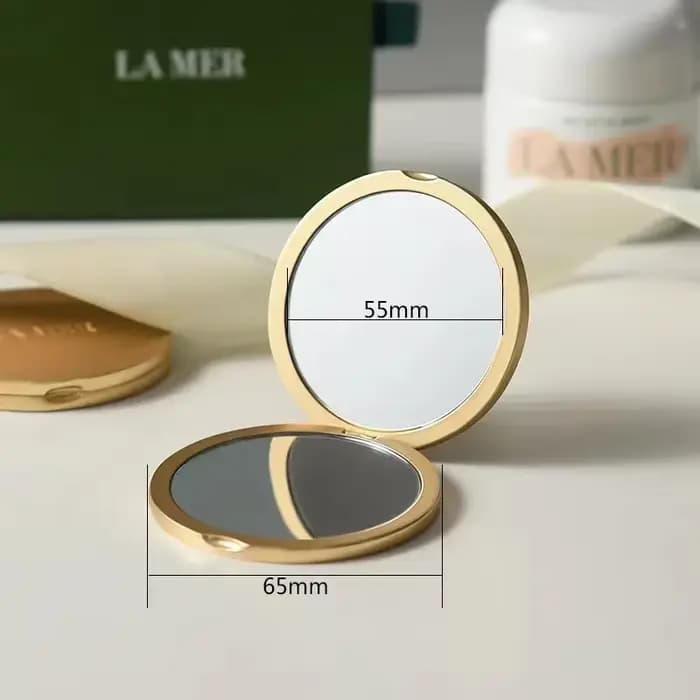 Miroir à clapet LAMER miroir en métal galvanisé miroir en cuivre portable doré petit maquillage